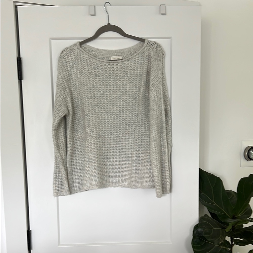 Loft "Lou and Gray" light grey boat neck sweater